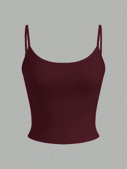 EZwear 4pcs Women's Cropped Tight Fit Casual Tank Tops, Suitable For Summer