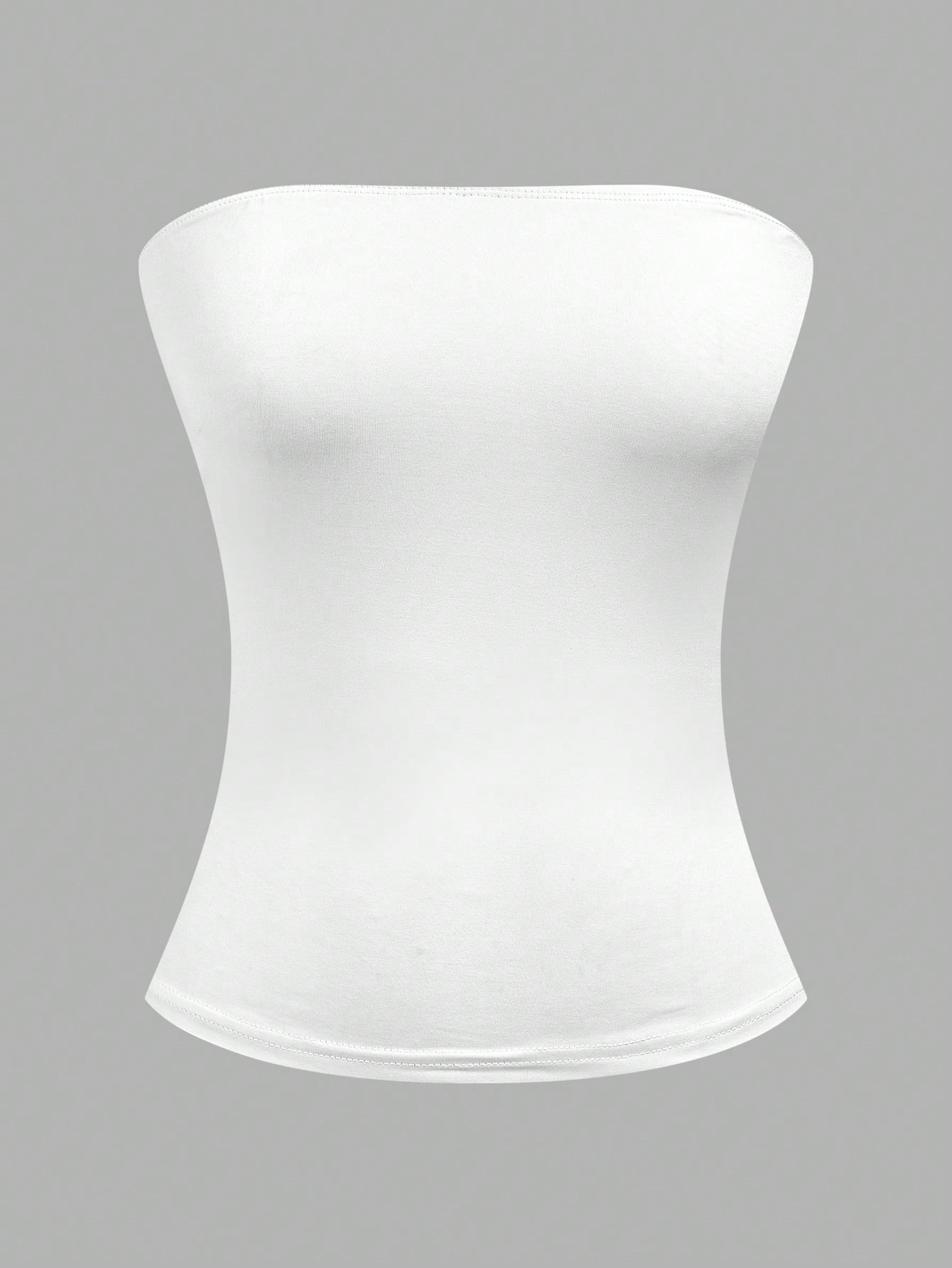 EZwear 4pcs Women's Solid Color Ribbed Casual Tube Tops, Summer Strapless Tops Tube Tops Women