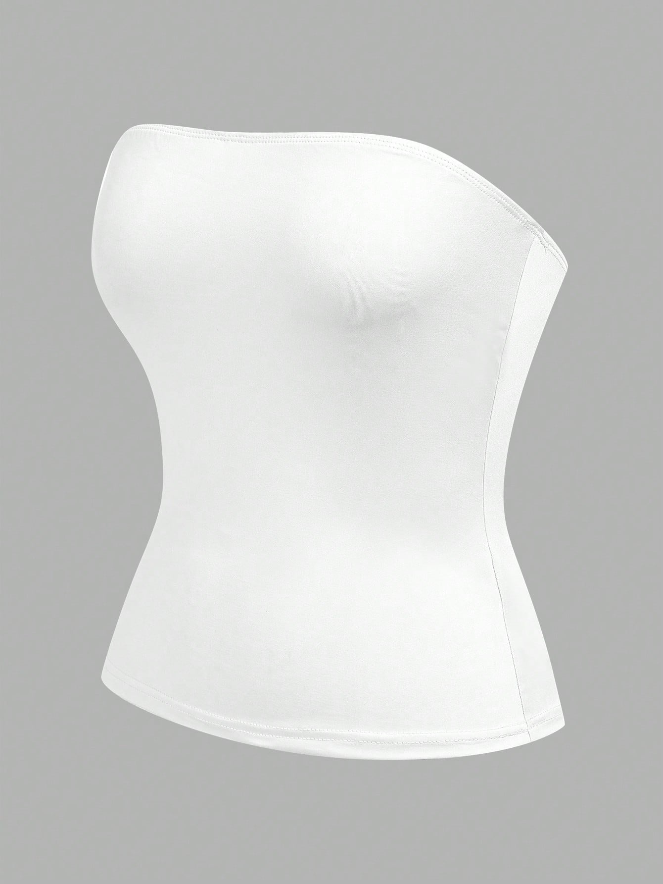 EZwear 4pcs Women's Solid Color Ribbed Casual Tube Tops, Summer Strapless Tops Tube Tops Women