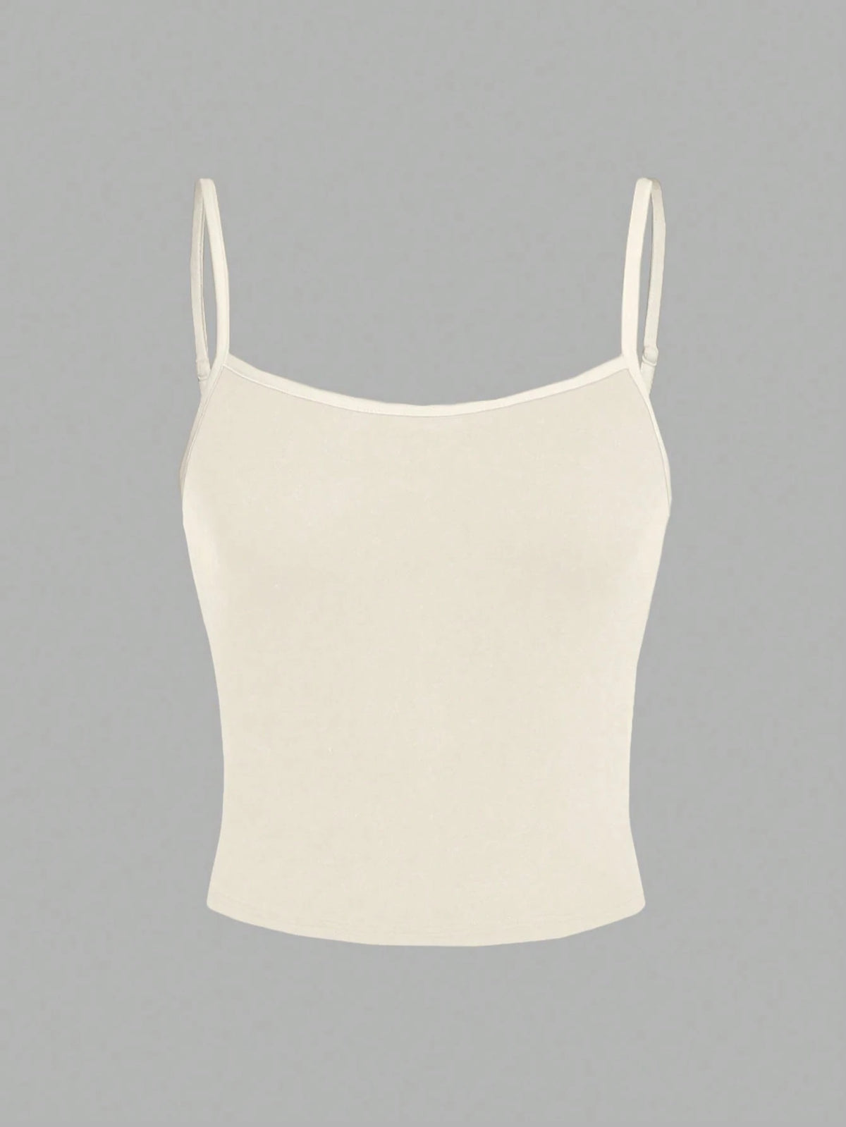 EZwear Beige Casual Minimalist Camisole Top, Fitted For Women, Suitable For Summer