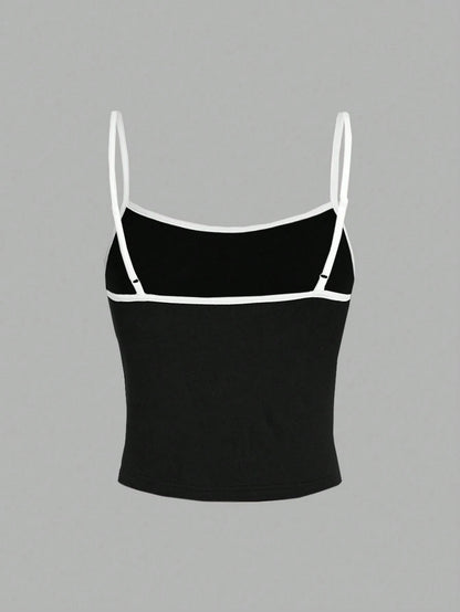 EZwear Beige Casual Minimalist Camisole Top, Fitted For Women, Suitable For Summer