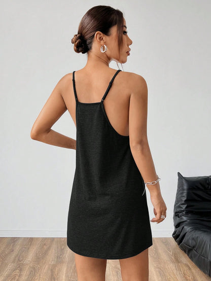 EZwear Black Knitted Women's Cami Dress
