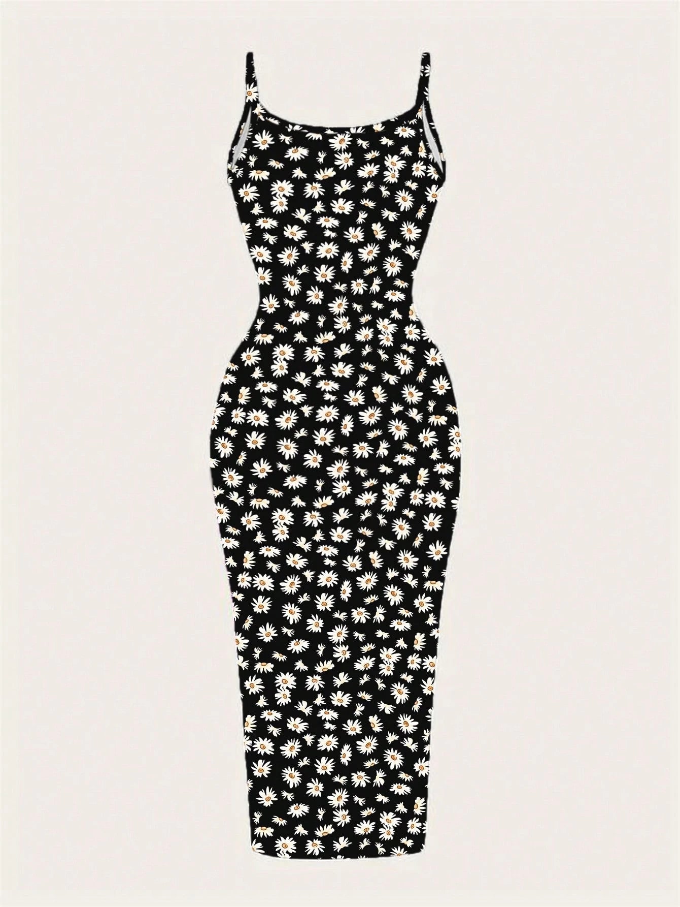EZwear Casual Minimalist Full-Length Leopard Print Bodycon Slip Dress, Suitable For Summer,Summer Dress