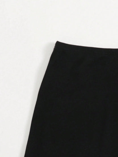 EZwear Elastic Waist Solid Biker Shorts