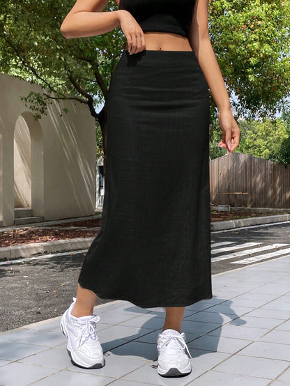EZwear Linen Lightweight Long Skirt, Summer