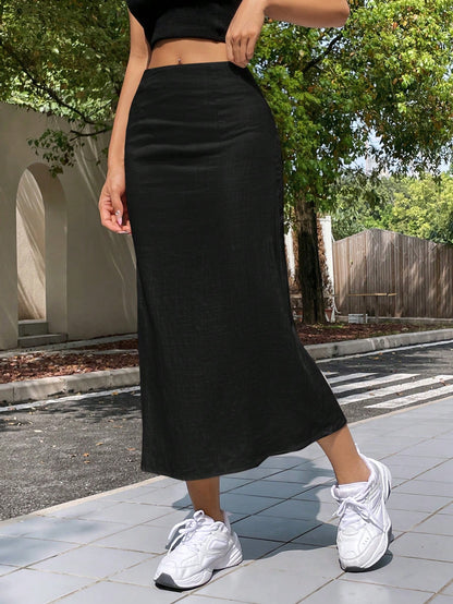 EZwear Linen Lightweight Long Skirt, Summer