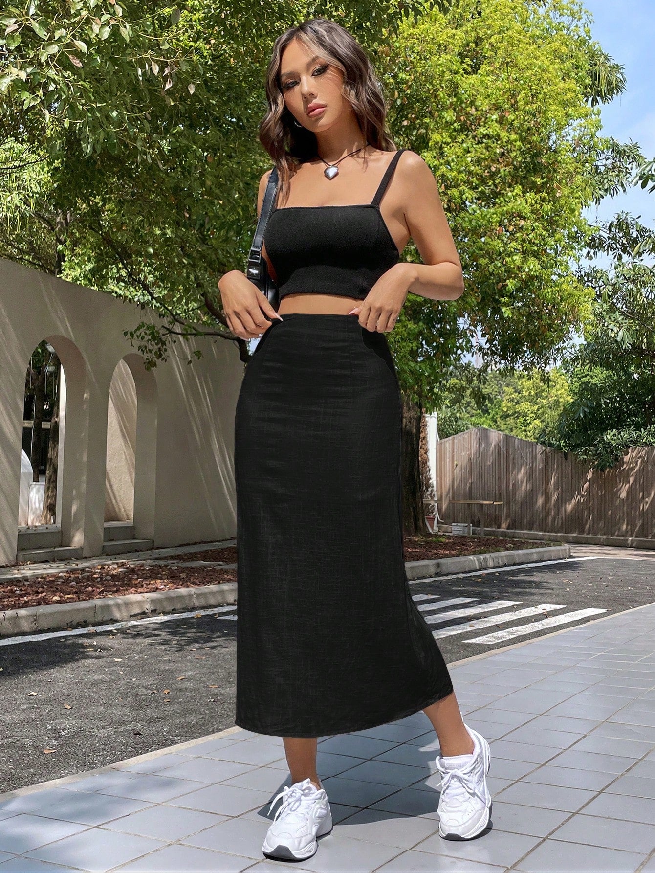 EZwear Linen Lightweight Long Skirt, Summer
