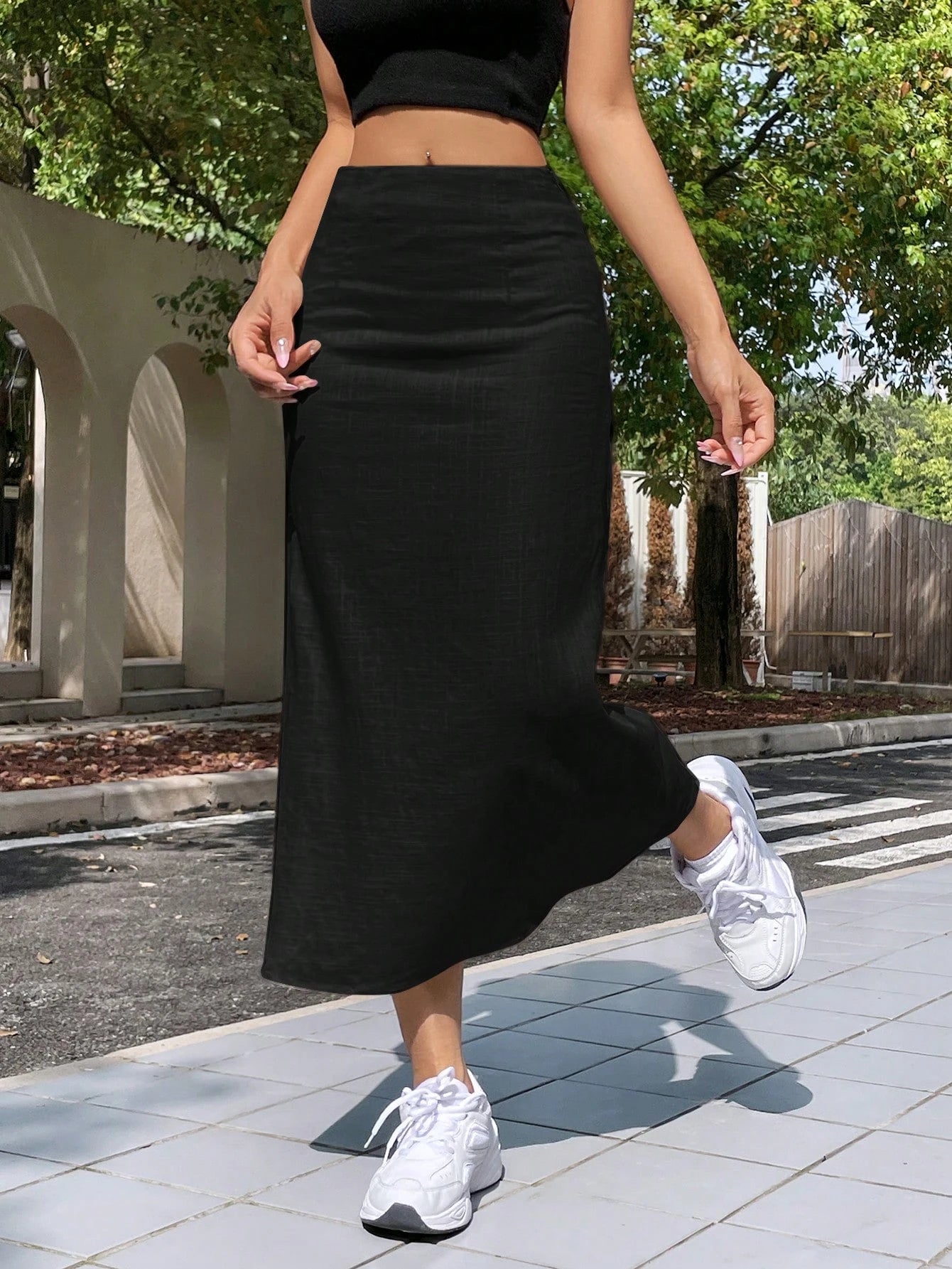 EZwear Linen Lightweight Long Skirt, Summer