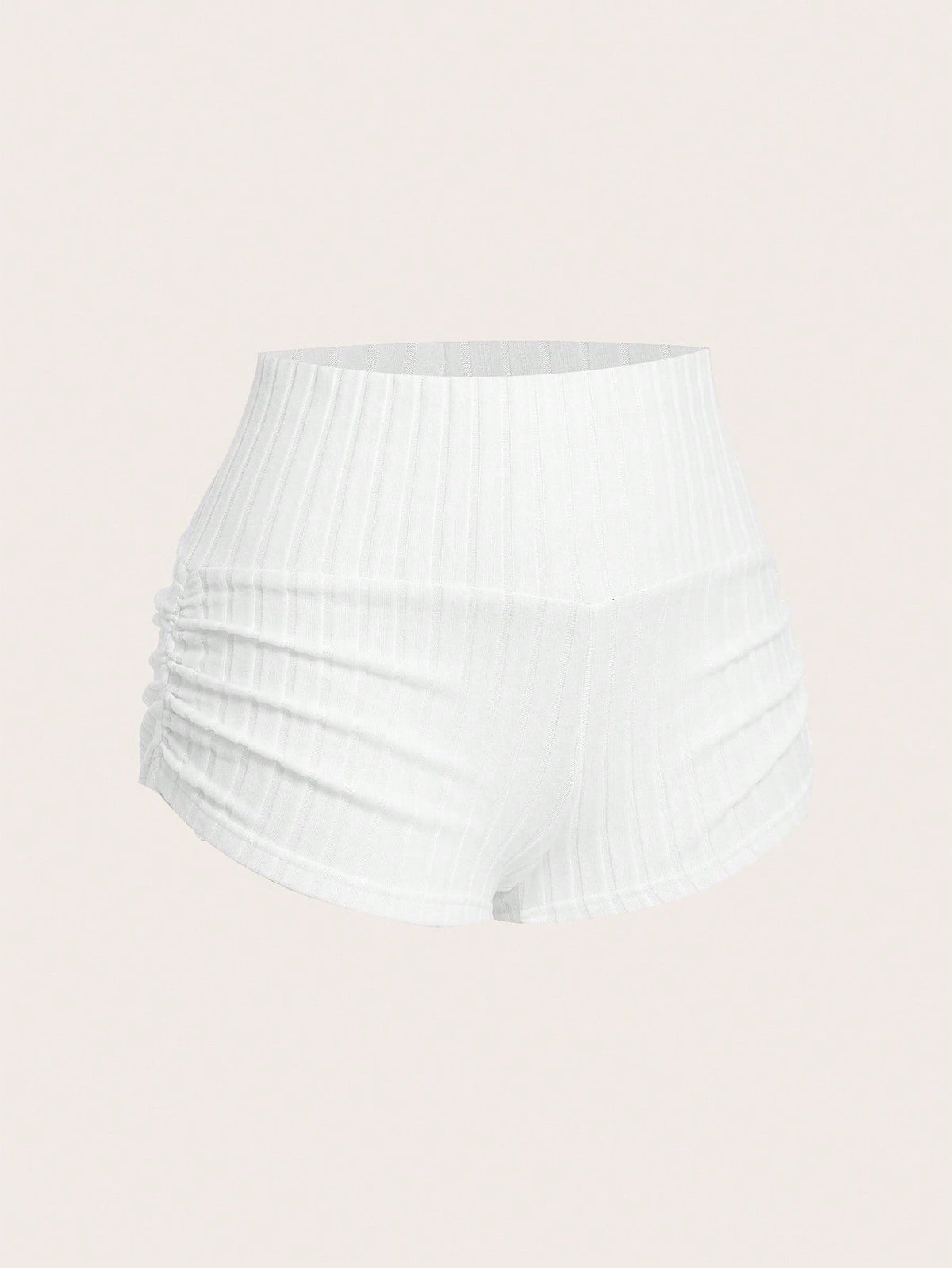 EZwear Slim Fit Ribbed Knit Ruched Shorts, Summer