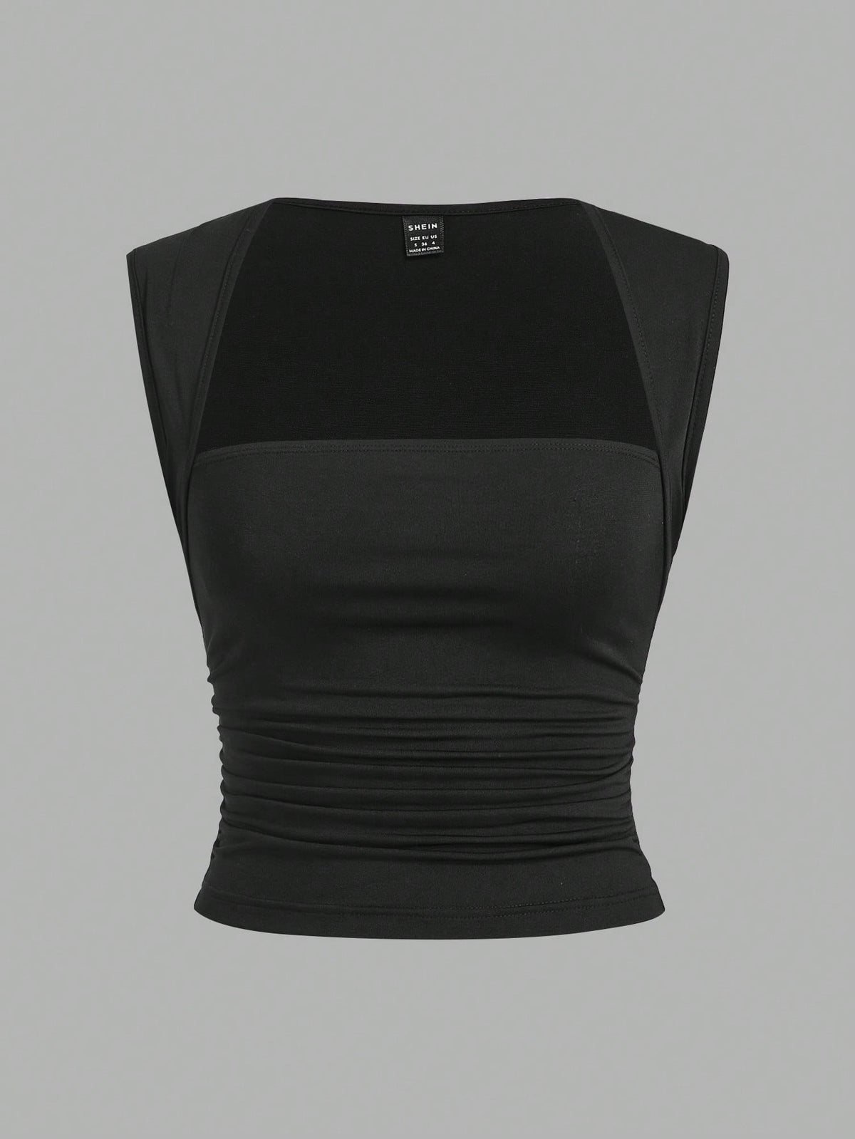 EZwear Two-Piece Set Women's Basic Tight Knit Tank Top, Anthracite Black & Red