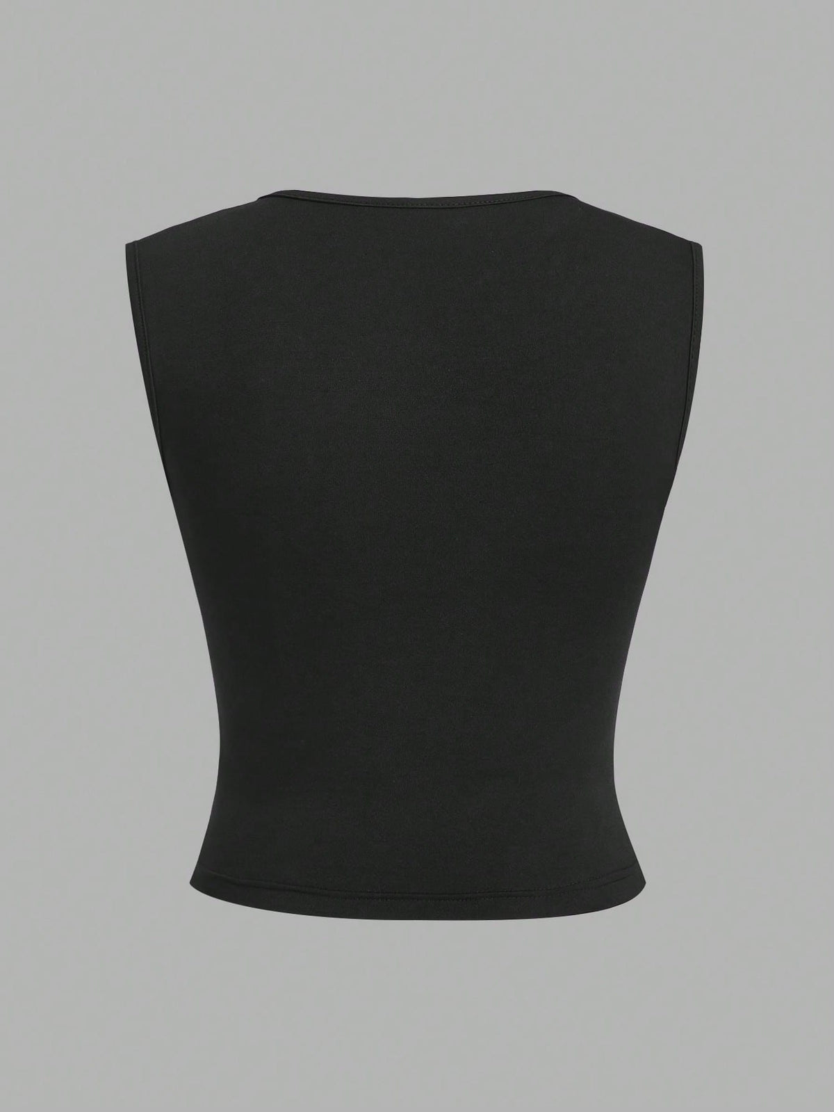 EZwear Two-Piece Set Women's Basic Tight Knit Tank Top, Anthracite Black & Red