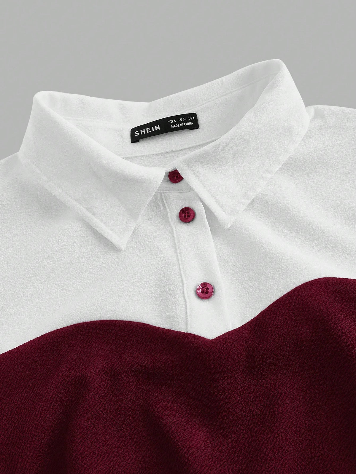 EZwear Wine Red Woven 2 In 1 Slim Fit Blouse For Women,Long Sleeve Tops