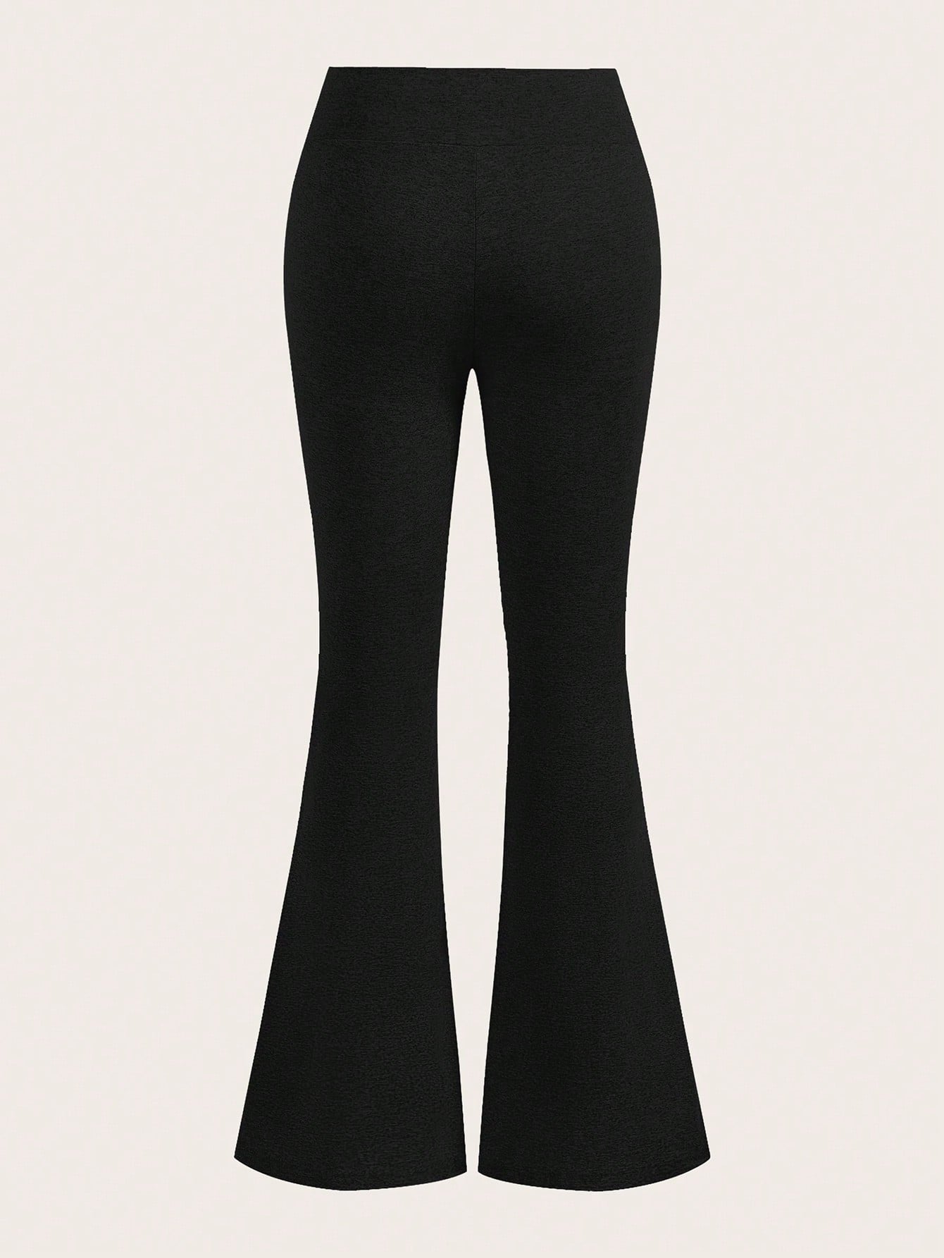 EZwear Women's 2pcs Black & Grey Waist-Crossing Slim Fit Casual Flared Pants Set Suitable For Going Out Fall Clothes Winter Clothes Women's Sportswear