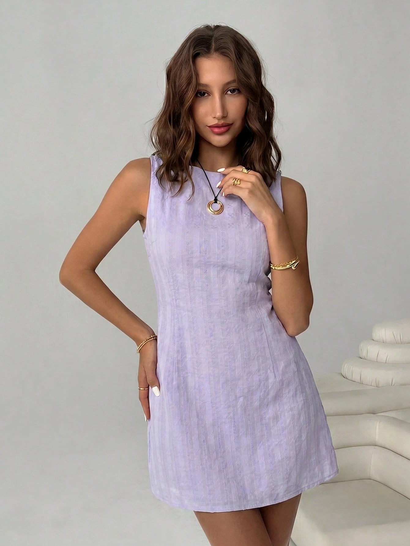 EZwear Women's Fashionable Versatile Striped Backless Sexy Dress,Dresses For Women Summer