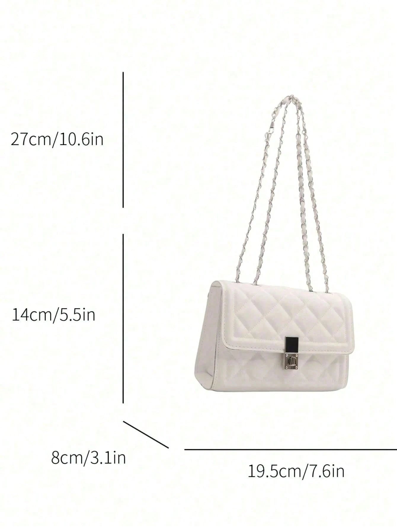 Fashion Solid Color Quilted Square Chain Shoulder Bag,Versatile Flap Banquet Bag New Lightweight Handbag & Purse,Casual Mobile Coin Crossbody Bags