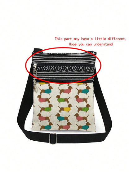 Fashionable Art Glass Dragonfly Pattern Crossbody Bag, Unisex Reusable Shoulder Bag, Painting Glass Animal Print Storage Bag, Casual Portable Shoulder Bag With Adjustable Strap, Party Gift For Glass A