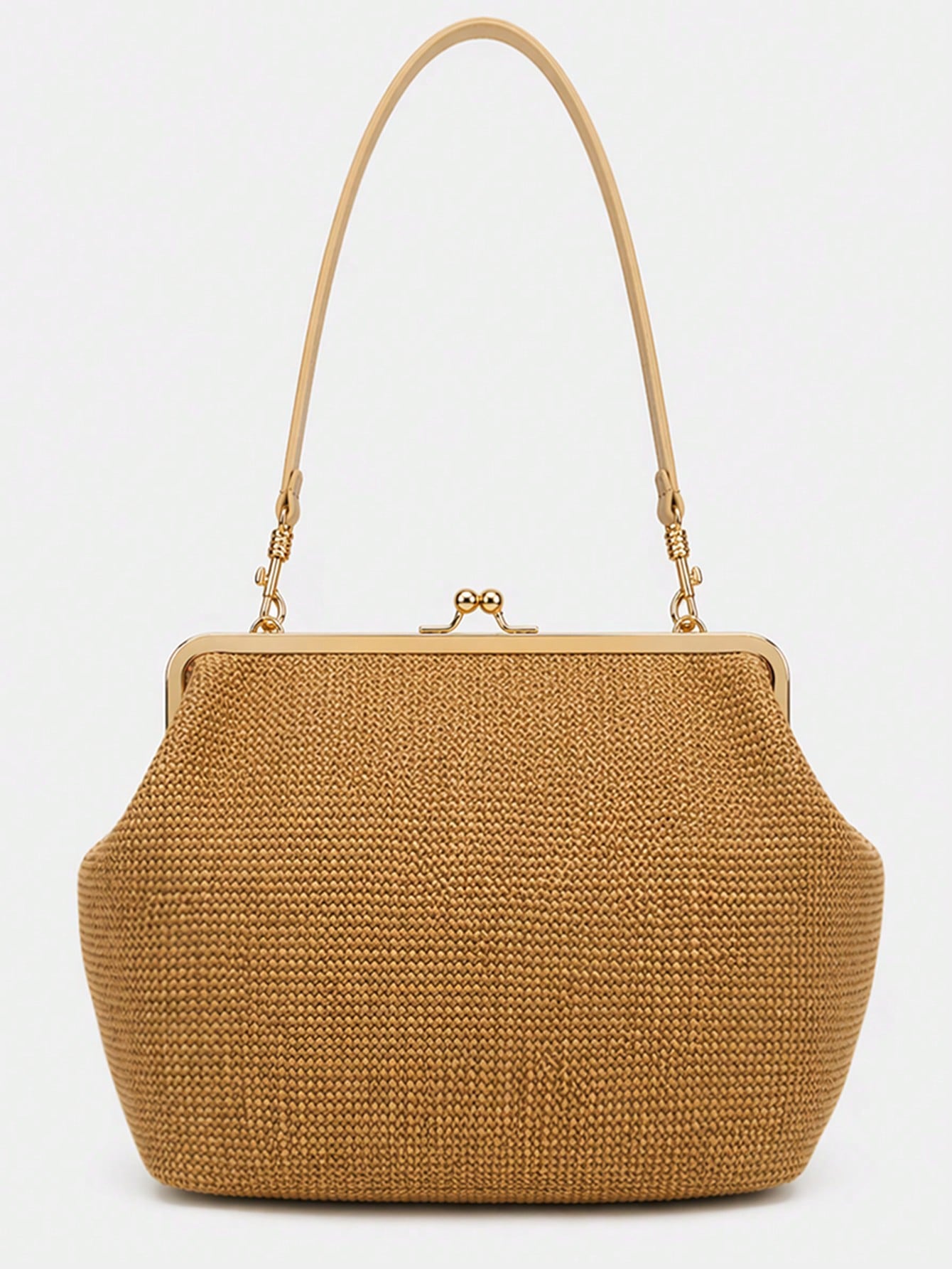 Fashionable Large Striped Clasp Shell Women's Shoulder Bag Designer PP Straw Woven Tote Bag Luxury Casual Summer Beach Woven Clutch Bag For Vacation