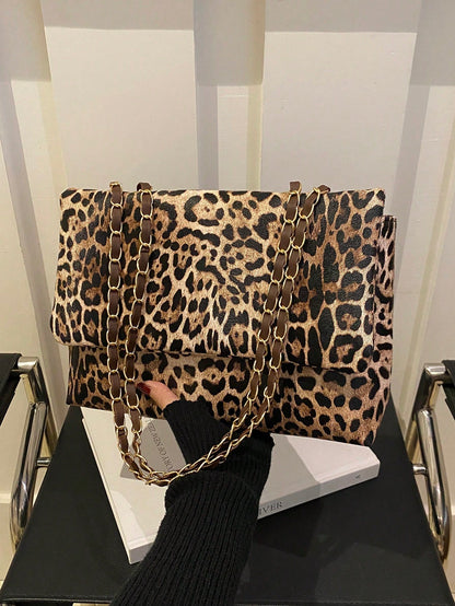Fashionable Leopard Print Large Capacity Casual Tote Bag, Leopard Print Purse For Women Leopard Comeback, Animal Print Women Bag, Fall Winter Fashionable Cheetah Print Purse For Women, New Fall Winter