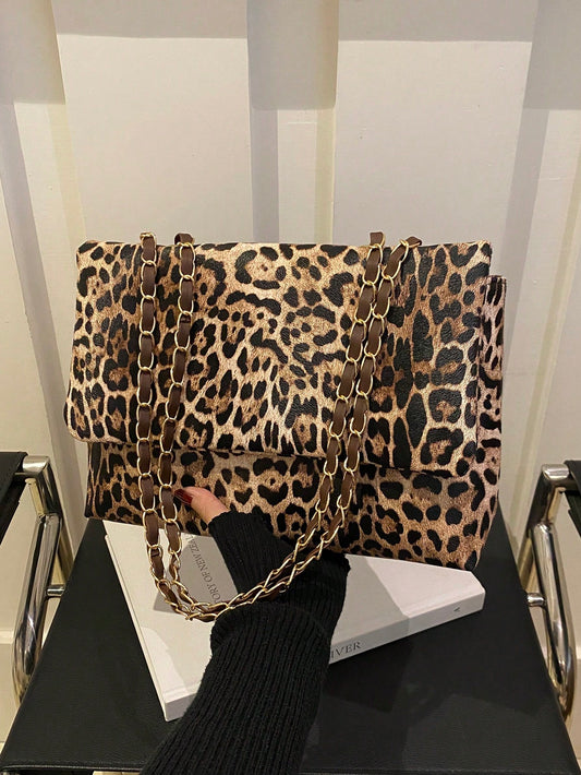 Fashionable Leopard Print Large Capacity Casual Tote Bag, Leopard Print Purse For Women Leopard Comeback, Animal Print Women Bag, Fall Winter Fashionable Cheetah Print Purse For Women, New Fall Winter