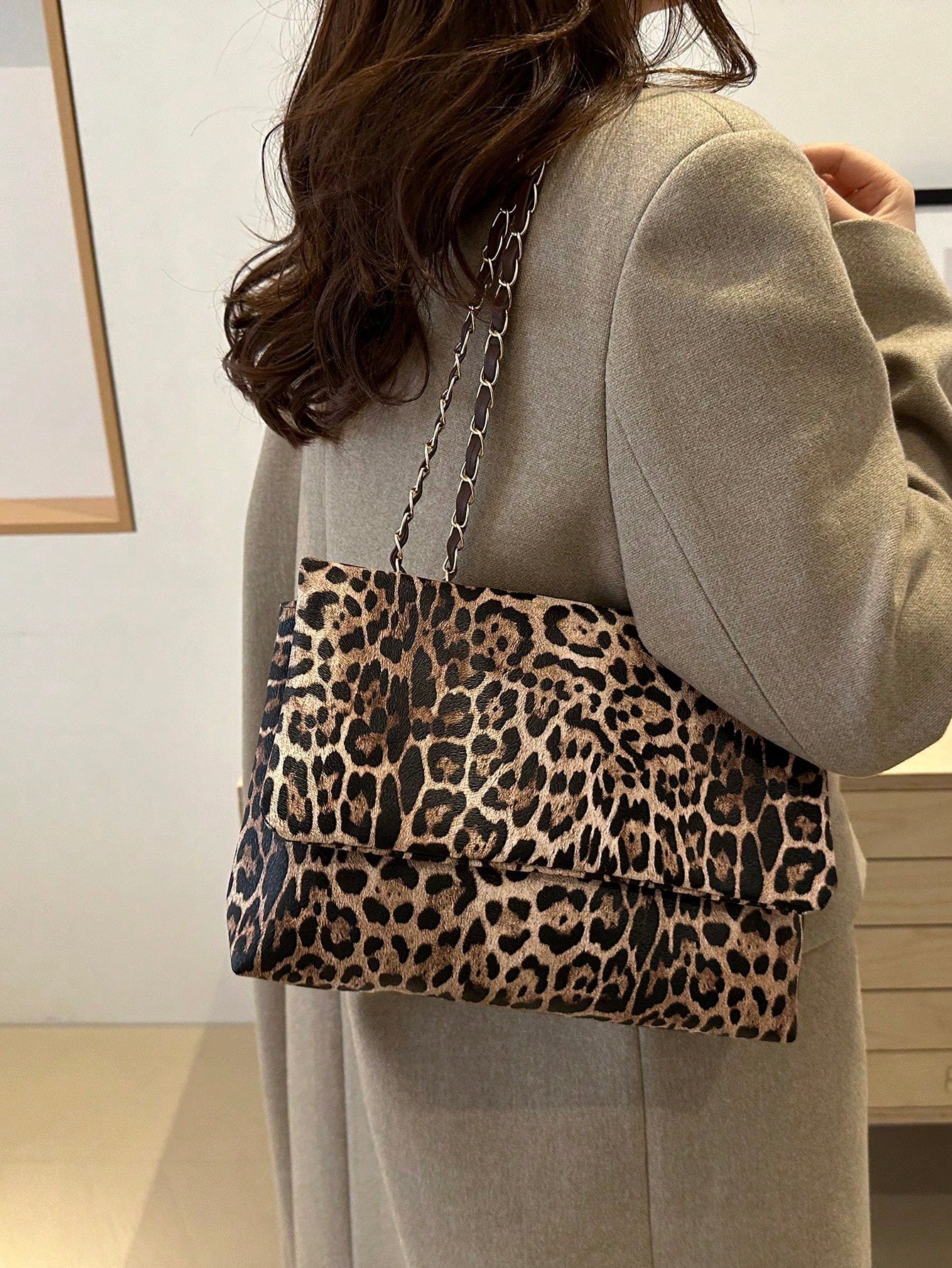Fashionable Leopard Print Large Capacity Casual Tote Bag, Leopard Print Purse For Women Leopard Comeback, Animal Print Women Bag, Fall Winter Fashionable Cheetah Print Purse For Women, New Fall Winter