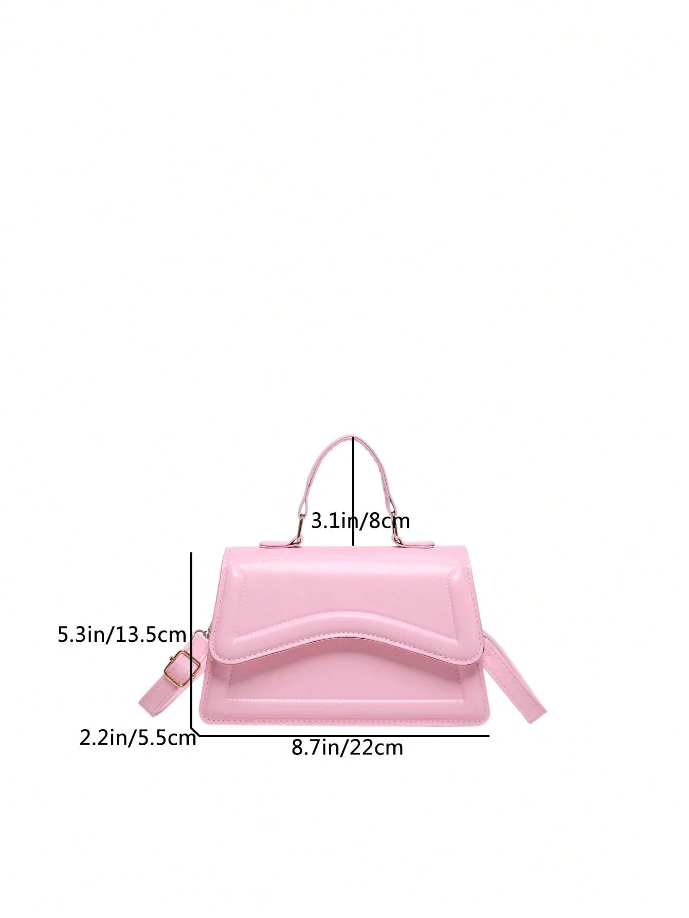 Fashionable Minimalist Solid Color Shoulder Diagonal Crossbody Handbag With Metal Hardware, Small Square Style, Pink