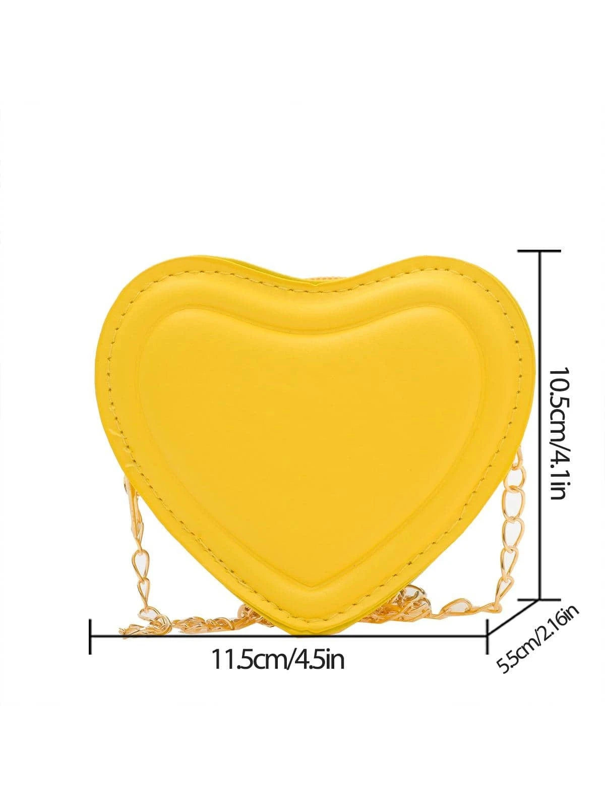Fashionable Novelty Bag Heart Design Yellow Mini Chain Valentines, Fashionable Butter Yellow Bag For Women, Yellow