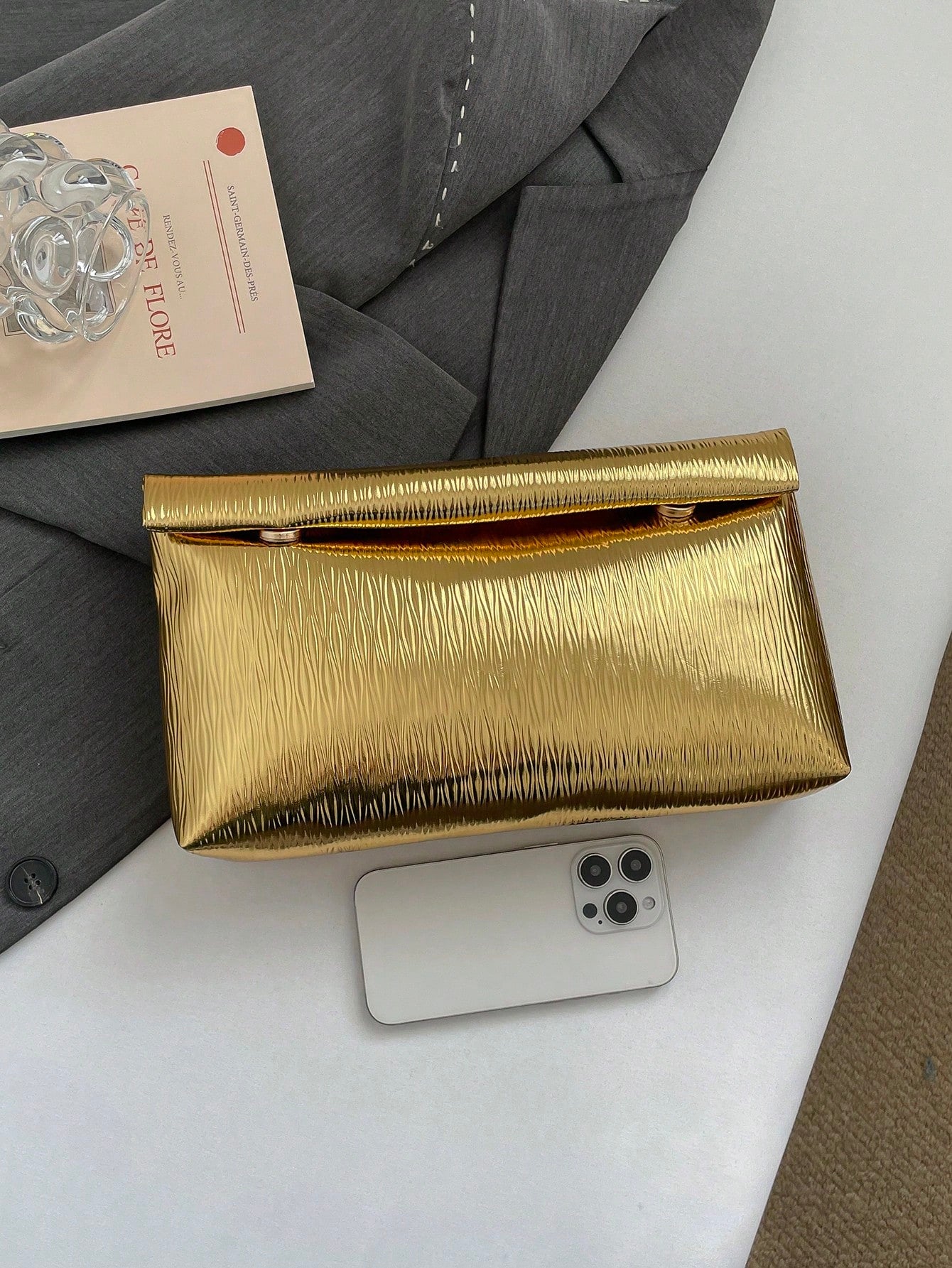 Fashionable PU Leather Solid Color Women's Handbag, Large Capacity Flap Magnetic Closure Small Square Bag, Suitable For Parties And Shopping