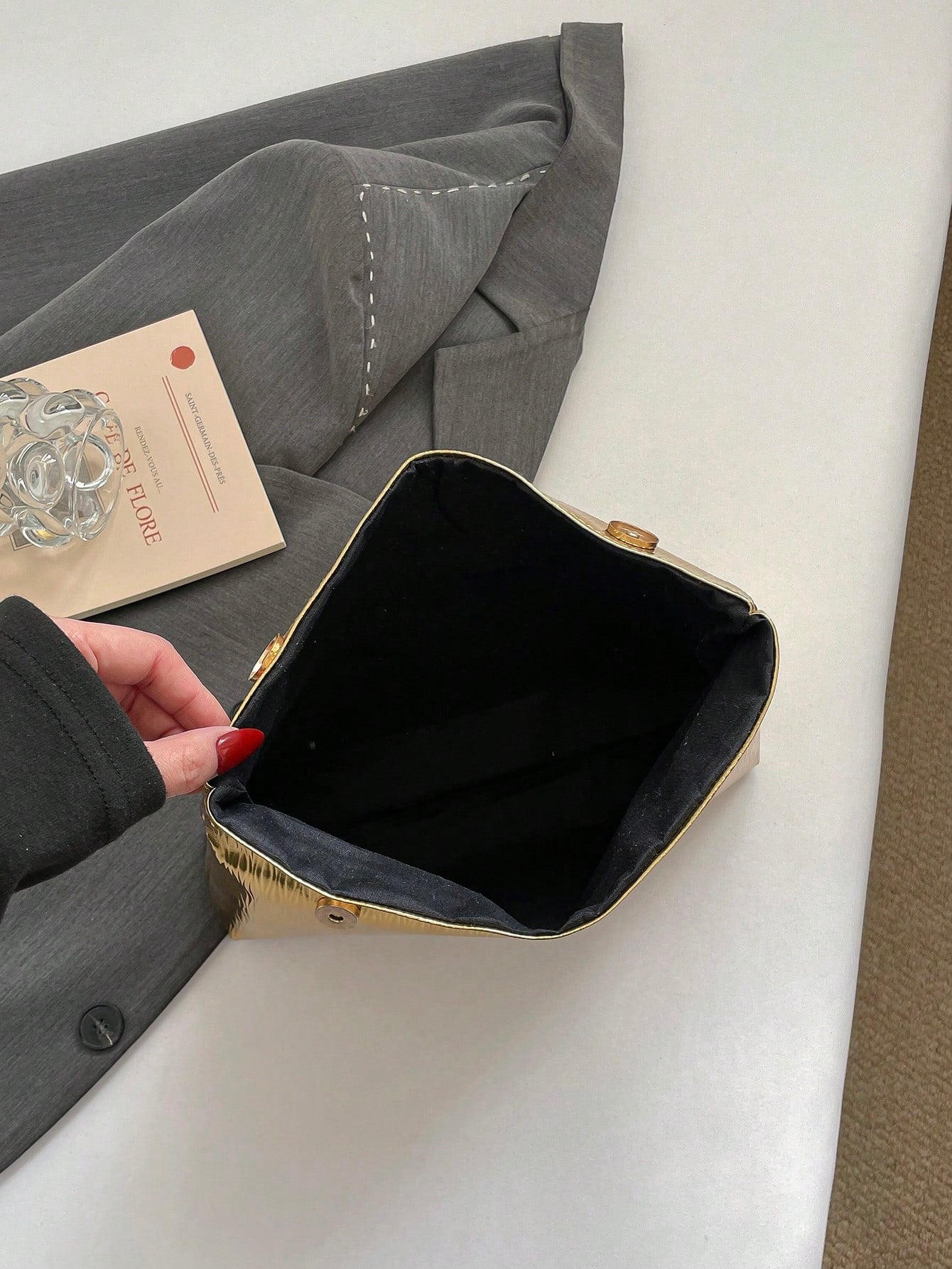 Fashionable PU Leather Solid Color Women's Handbag, Large Capacity Flap Magnetic Closure Small Square Bag, Suitable For Parties And Shopping