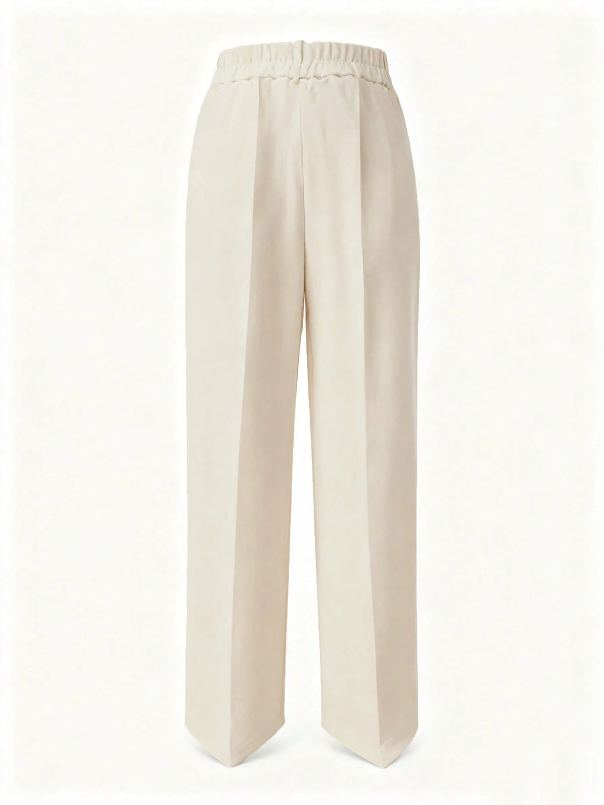 Fashionable Versatile Solid Color Straight Leg Pants White Spring
