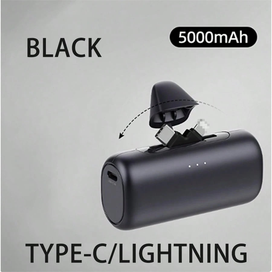 Fast Charging Portable Power Bank Matching Style Phase 3 5000mAh Power Bank With A Lightweight, Compact Design Built-In Type-C Port Wireless Direct Charging And Fast Charging LCD Battery Indicator Wit