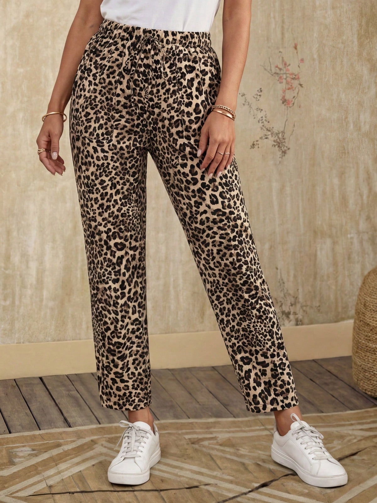 Faunlyn Women's Casual Elastic Waist Corduroy Straight Leg Pants, Autumn Fall Pants Baggy Women Pants