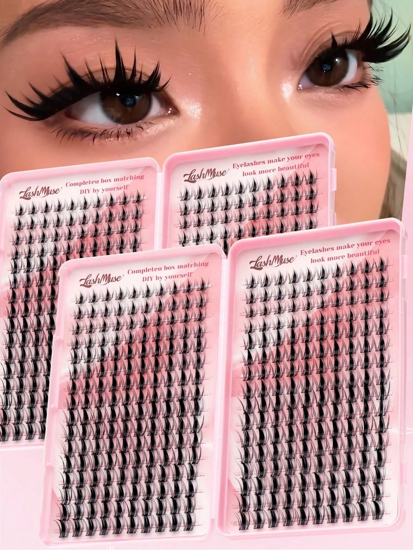 Fengxiu Eyelash New Autumn Maple Leaf Eyelash Book, 320 Clusters D Curl Single-Strand False Eyelashes, Dense Eyelash Book, Beginner-Friendly, Soft And Fluffy, Create Natural Makeup Effect, Easy DIY Se
