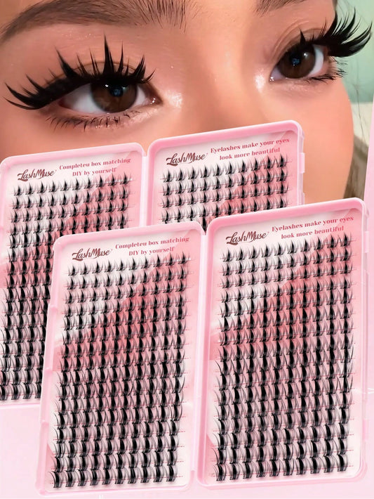 Fengxiu Eyelash New Autumn Maple Leaf Eyelash Book, 320 Clusters D Curl Single-Strand False Eyelashes, Dense Eyelash Book, Beginner-Friendly, Soft And Fluffy, Create Natural Makeup Effect, Easy DIY Se