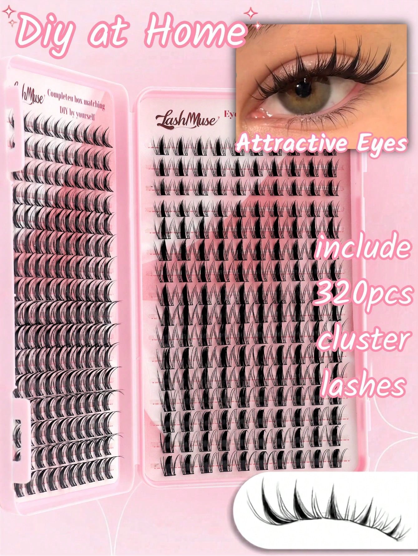 Fengxiu Eyelash New Autumn Maple Leaf Eyelash Book, 320 Clusters D Curl Single-Strand False Eyelashes, Dense Eyelash Book, Beginner-Friendly, Soft And Fluffy, Create Natural Makeup Effect, Easy DIY Se