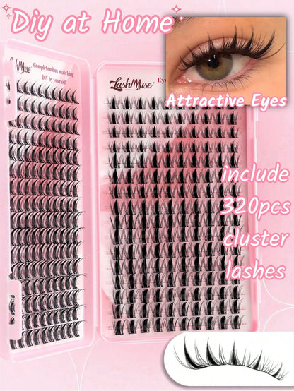 Fengxiu Eyelash New Autumn Maple Leaf Eyelash Book, 320 Clusters D Curl Single-Strand False Eyelashes, Dense Eyelash Book, Beginner-Friendly, Soft And Fluffy, Create Natural Makeup Effect, Easy DIY Se