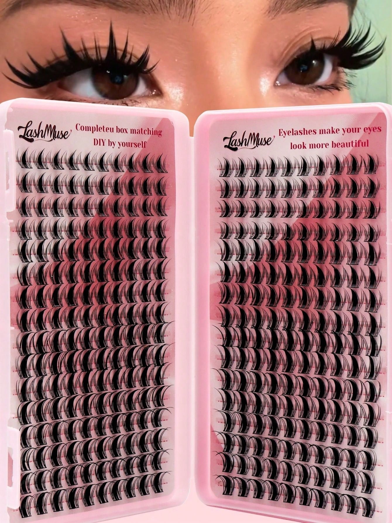 Fengxiu Eyelash New Autumn Maple Leaf Eyelash Book, 320 Clusters D Curl Single-Strand False Eyelashes, Dense Eyelash Book, Beginner-Friendly, Soft And Fluffy, Create Natural Makeup Effect, Easy DIY Se