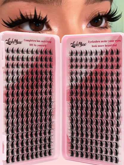 Fengxiu Eyelash New Autumn Maple Leaf Eyelash Book, 320 Clusters D Curl Single-Strand False Eyelashes, Dense Eyelash Book, Beginner-Friendly, Soft And Fluffy, Create Natural Makeup Effect, Easy DIY Se