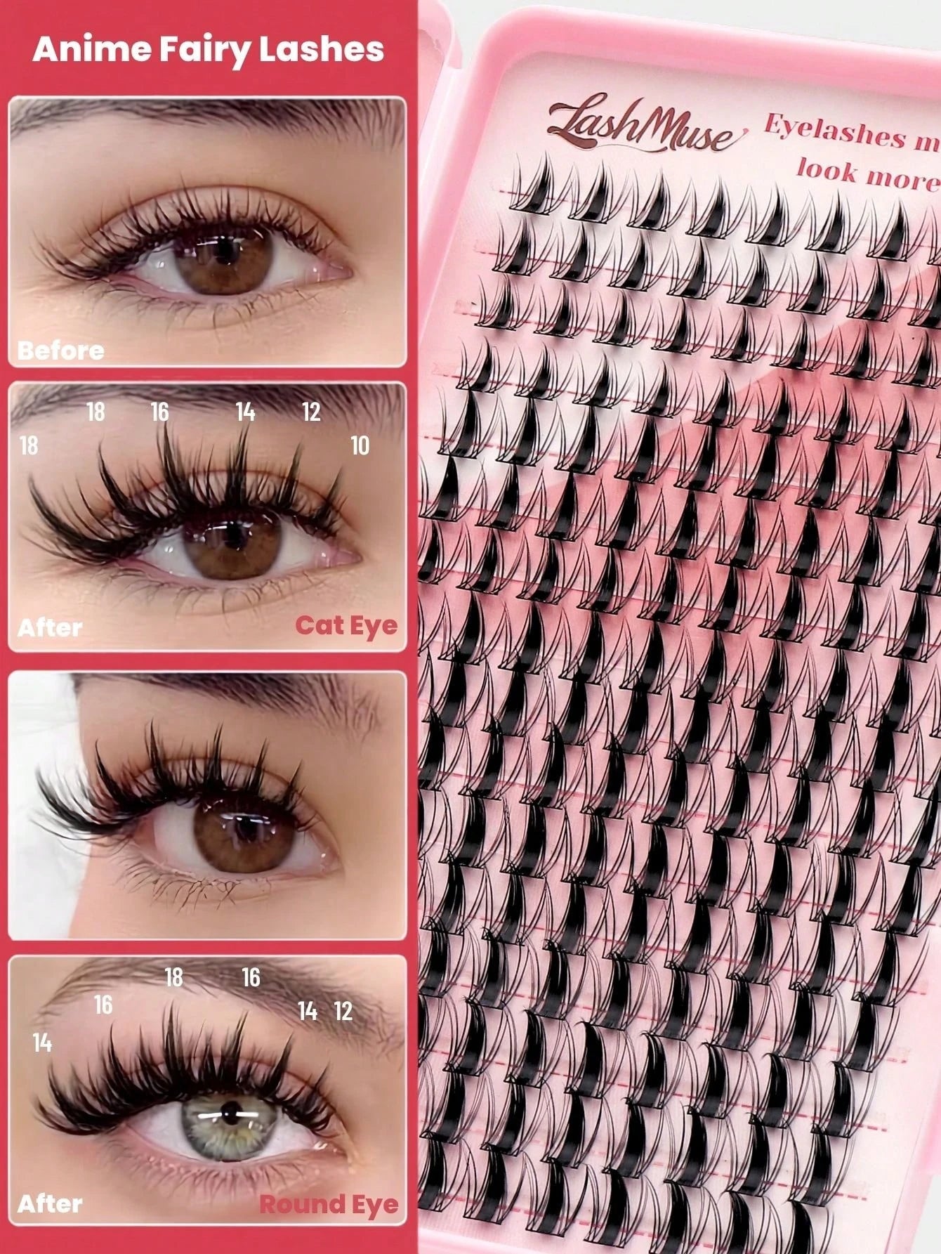 Fengxiu Eyelash New Autumn Maple Leaf Eyelash Book, 320 Clusters D Curl Single-Strand False Eyelashes, Dense Eyelash Book, Beginner-Friendly, Soft And Fluffy, Create Natural Makeup Effect, Easy DIY Se