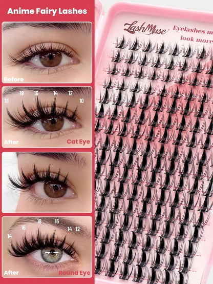 Fengxiu Eyelash New Autumn Maple Leaf Eyelash Book, 320 Clusters D Curl Single-Strand False Eyelashes, Dense Eyelash Book, Beginner-Friendly, Soft And Fluffy, Create Natural Makeup Effect, Easy DIY Se