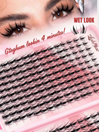Fengxiu Eyelash New Autumn Maple Leaf Eyelash Book, 320 Clusters D Curl Single-Strand False Eyelashes, Dense Eyelash Book, Beginner-Friendly, Soft And Fluffy, Create Natural Makeup Effect, Easy DIY Se