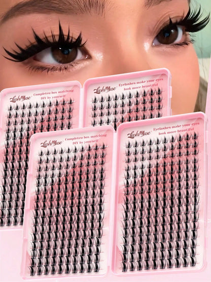 Fengxiu Eyelash New Autumn Maple Leaf Eyelash Book, 320 Clusters D Curl Single-Strand False Eyelashes, Dense Eyelash Book, Beginner-Friendly, Soft And Fluffy, Create Natural Makeup Effect, Easy DIY Se