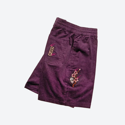 Fire Blossom Embroidered Corduroy Short - Four Street