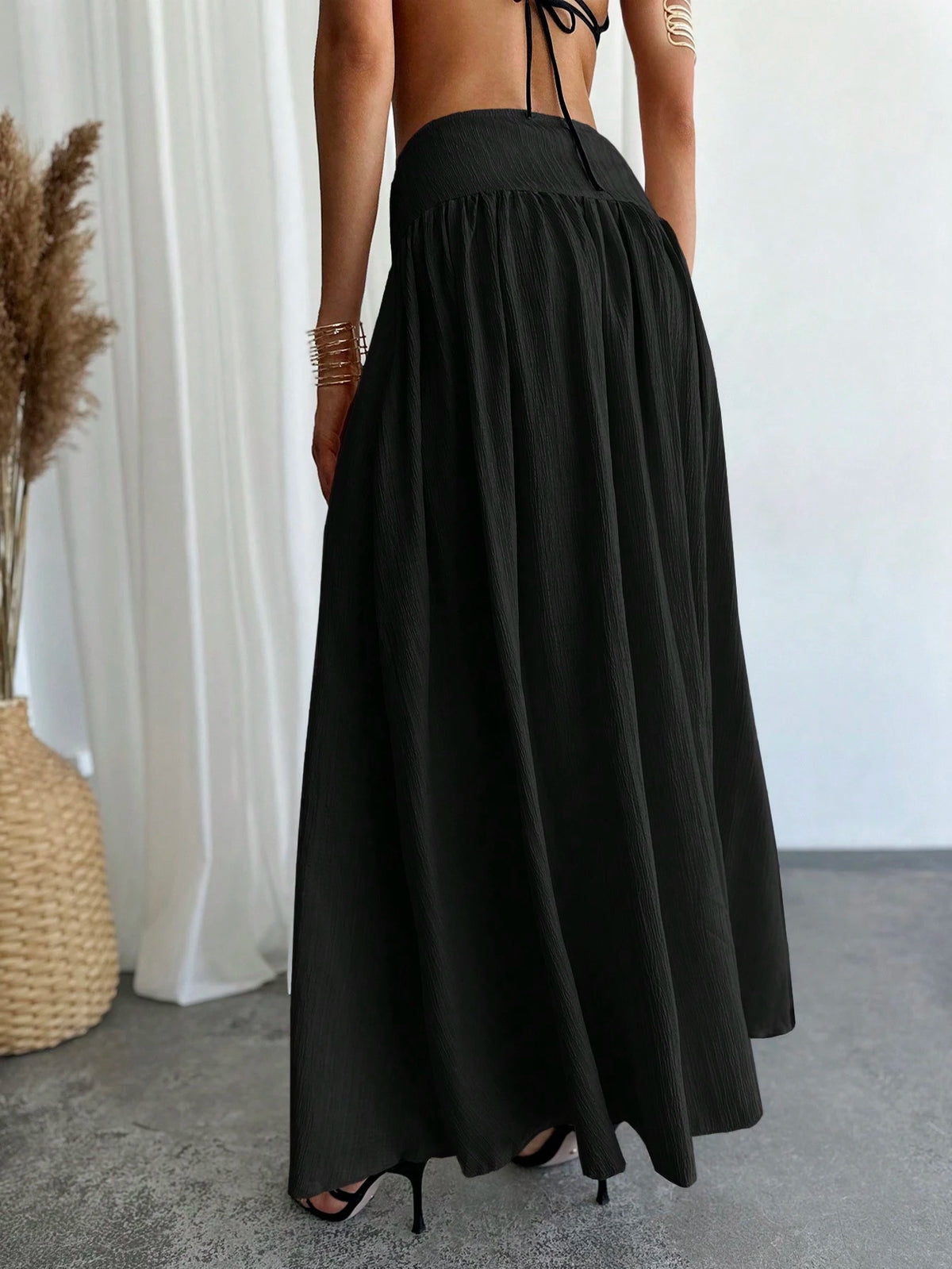 Firerie Women's Elegant A-Line Skirt With Gathered Waist And Real Pockets For Spring Break Outfits