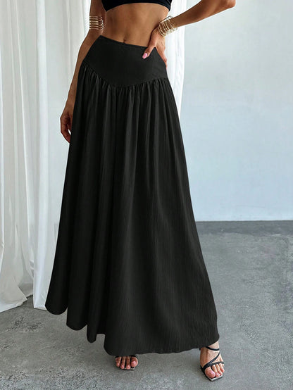 Firerie Women's Elegant A-Line Skirt With Gathered Waist And Real Pockets For Spring Break Outfits