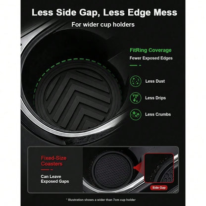 FitRing Car Cup Holder Coasters, Multi-Size, 2.75\-3.54\, 2 Pack| 5 Size Choices Help Select A Coaster Diameter Closer To The Diameter