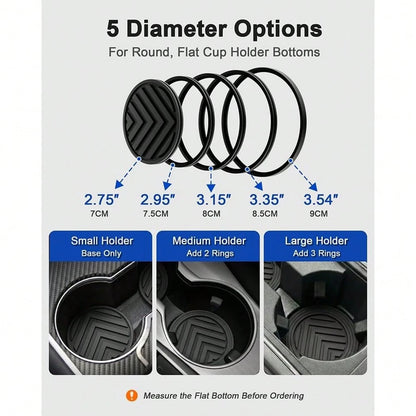 FitRing Car Cup Holder Coasters, Multi-Size, 2.75\-3.54\, 2 Pack| 5 Size Choices Help Select A Coaster Diameter Closer To The Diameter