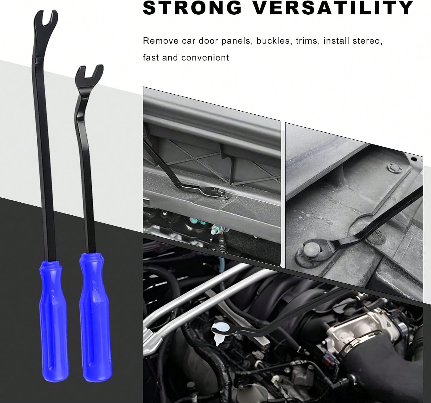 Fkewp 3PCS Car Clip Removal Tool, Auto Trim Upholstery Pry Tool Kit Fastener Rivet Remover With Storage Bag, Door Panel Clip Pliers Set Dashboard Repair Tools For Sedan Truck SUV (Blue)