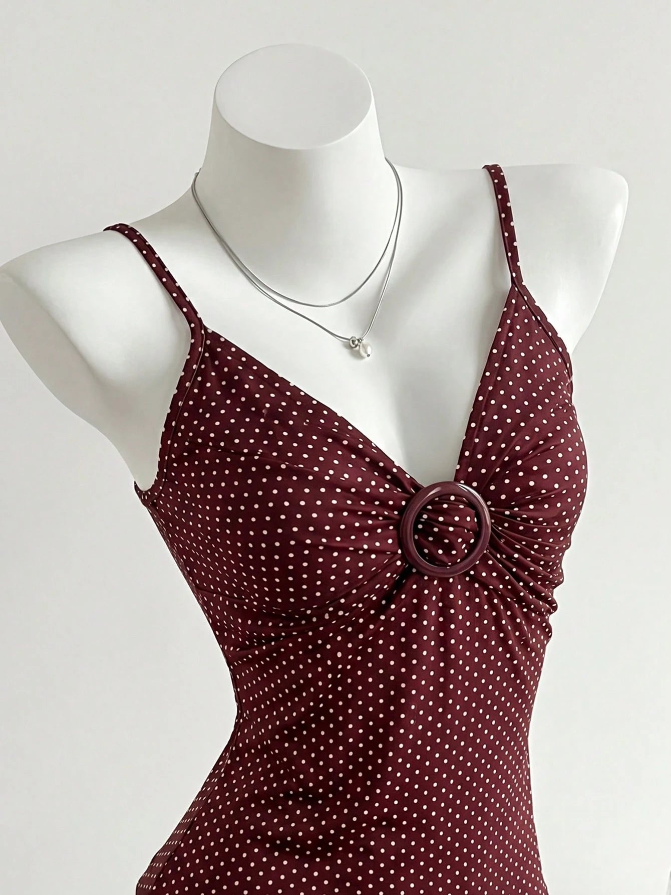 Flirla Women's Polka Dot Decorated Casual Tank Top, Suitable For Daily Wear And Vacation