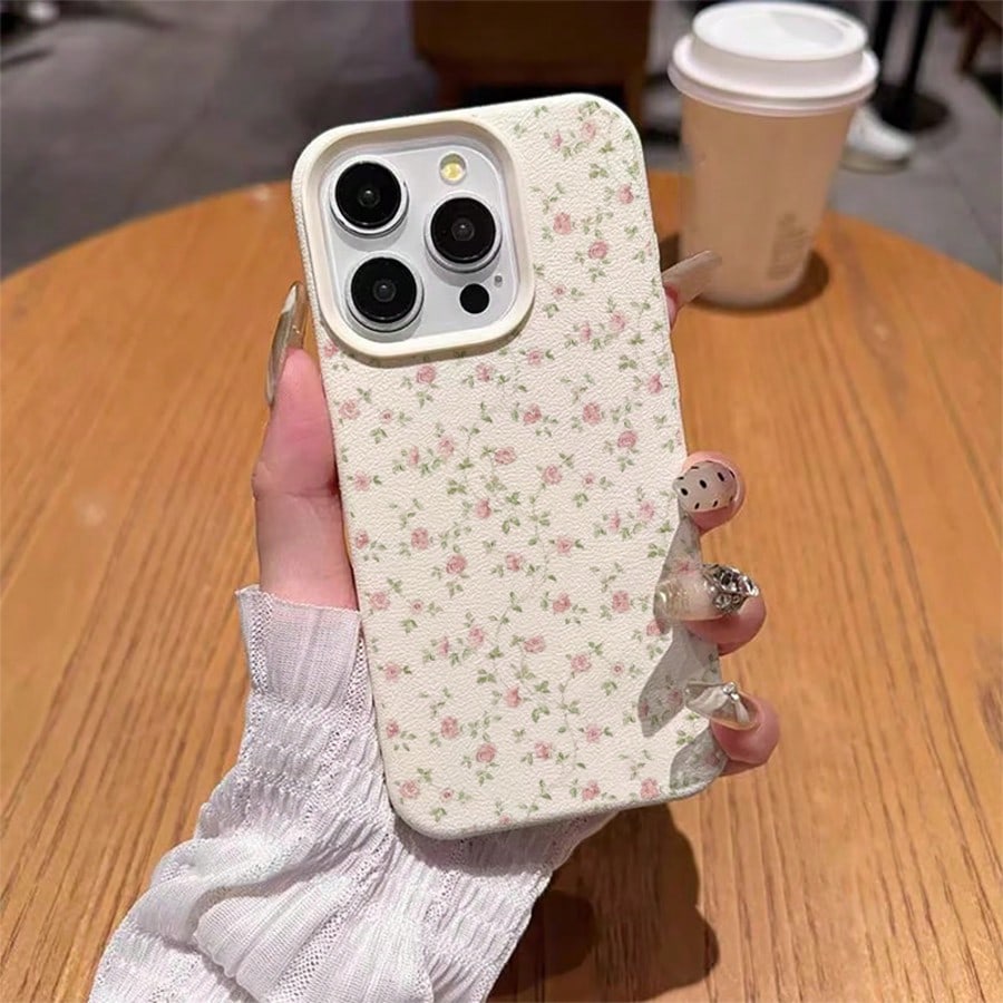 Floral Elements TPU Fashion Phone Cases Material 1pc Elegant Purple Floral Pattern Phone Shockproof Case Compatible With Iphone/ Smartphones International Version Not The Domestic Version Spring Gift
