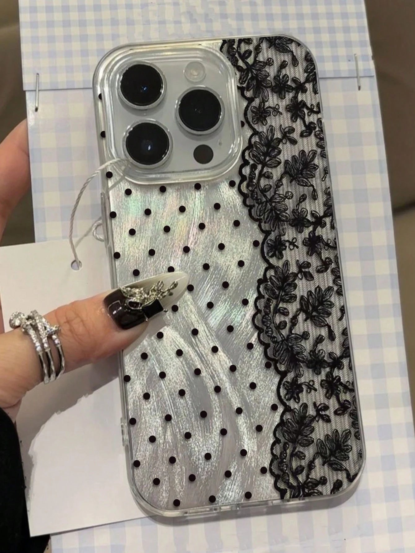 Floral Painted Elegant New Feather Chiffon Silver Minimalist Fashion Phone Case Compatible With IPhone 17/17 Pro Max, 15, 16/16 Pro, 15 Pro Max, P13, P14, P11 Soft Case, P12, XS, XR, 7/8, 7/8 Plus, S2